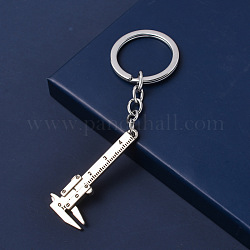 Porte-clés pendentif en alliage, Avec des anneaux clés, vernier, platine, 11x2.2 cm
