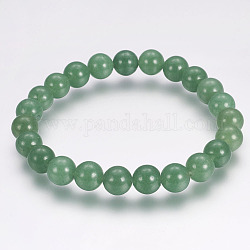 Natürliche grüne aventurine runde Perle Stretch Armbänder, 55 mm