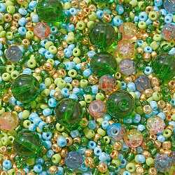 Ensembles de perles acryliques transparentes 20g, facette, Toupie, couleur mixte, 6x5.5~6mm, Trou: 1~2mm