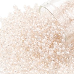 Toho perline rotonde, perline giapponesi, (1068) cristallo foderato di rosa cipria pallido, 8/0, 3mm, Foro: 1 mm, circa 220pcs/10g