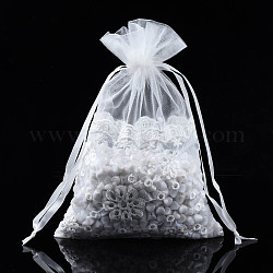 Sacs-cadeaux à cordon en fibres acryliques, pour bijoux et baby showers emballage sac de faveur de mariage, clair, 23~24x16~17x0.3 cm