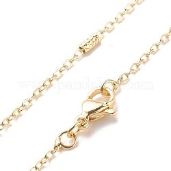 Halskette aus Messingsäulengliedern und Kabelketten für Damen, cadmiumfrei und bleifrei, echtes 18k vergoldet, 17.83 Zoll (45.3 cm)
