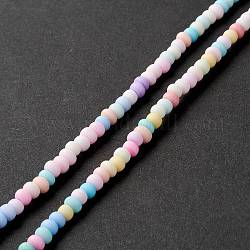 Handmade Lampwork Beads Strand, Spray Painted, Rondelle, Mixed Color, 4~5.5x2~4mm, Hole: 1.2mm, about 130pcs/strand, 14.96 inch(38cm)
