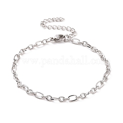 304 bracelet chaîne figaro acier inoxydable homme femme, couleur inoxydable, 6-7/8 pouce (17.4 cm)