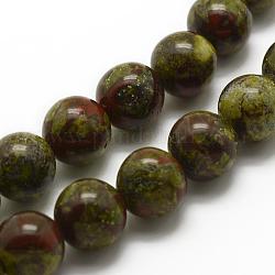Naturdrachenblut Perlen Stränge, Runde, 8 mm, Bohrung: 1 mm, ca. 48 Stk. / Strang, 15.3 Zoll (39 cm)