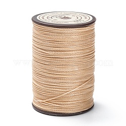 Ficelle ronde en fil de polyester ciré, cordon micro macramé, cordon torsadé, pour la couture de cuir, mocassin, 0.55mm, environ 131.23 yards (120 m)/rouleau