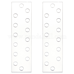Акриловые карточки-органайзеры для вышивания крестиком/мулине, прямоугольные, прозрачные, 49.5x190x4 мм, отверстие : 10 мм