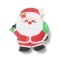 Spilla in acrilico a tema natalizio, con 201 perno in acciaio inox, Babbo Natale, 31.5x28x7mm