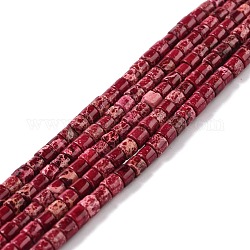 Натуральные имперские нитки из яшмы, окрашенные, колонка, средне фиолетовый красный, 4~4.5x4 мм, отверстие : 0.5 мм, около 100 шт / нитка, 16.14'' (41 см)