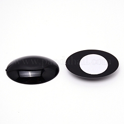 Autocollant de bijoux extra large, cabochon adhésif acrylique, avec autocollant, ovale, noir, 30x41x8mm