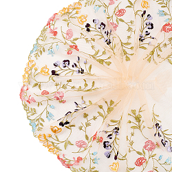 Tissu en maille florale brodée en polyester de 2 mètre, Accessoires de vêtement, colorées, 7-1/8 pouce (180 mm)