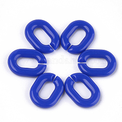 Anneaux liant acrylique, connecteurs à liaison rapide, pour la fabrication de chaînes de bijoux, ovale, bleu, 19x14x4.5mm, Trou: 11x5.5mm, environ 680 pcs/500 g