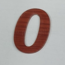 Acrylic Wall Stickers, Wood Grain Pattern, Number, Sienna, Num.0, 1-7/8 inch(48mm)