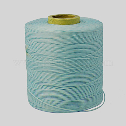 Cordón de poliéster de cera coreana, azul claro, 1x0.4mm, alrededor de 546.8 yarda (500 m) / rollo