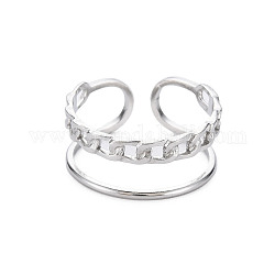 304 anello per polsino a forma di catena barbazzale in acciaio inossidabile, anello aperto vuoto per le donne, colore acciaio inossidabile, misura degli stati uniti 9 1/2 (19.3mm)