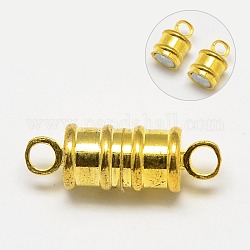 Messing Magnetschließen, Kolumne, golden, 17x6 mm, Bohrung: 2 mm