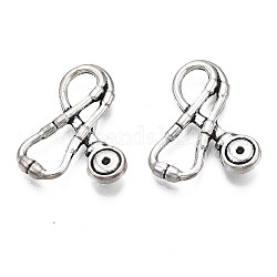 Tibetan Style Alloy Connector Rhinestone Settings, Cadmium Free & Lead Free, Stethoscope, Antique Silver, Fit for 1.4mm Rhinestone, 18x22.5x3.5mm, Hole: 6x8~4x6mm, about 550pcs/1000g