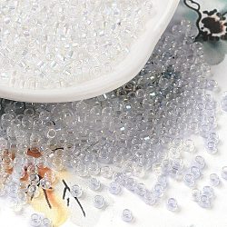 Couleurs transparentes ab perles de rocaille en verre, cylindre, clair ab, 2.5x1.7mm, Trou: 1.2mm
