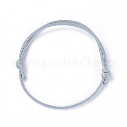 Корейская вощеной шнур браслет полиэстера делает, светло-серый, регулируемым диаметром: 40~70 мм