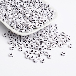 Perline acriliche con foro orizzontale, rotondo e piatto, misura:circa7mm di diametro, 3 mm di spessore, Foro: 1.5 mm, su 4060 pc / 500 g.
