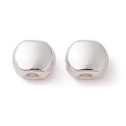 Perline di distanzaitore in lega, placcato di lunga durata, forma ovale piatta, argento, 4.5x5x3.5mm, Foro: 1.2 mm