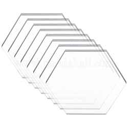 Fingerinspire Acryl transparente Druckplatte, Hexagon, Transparent, 69x79.5x5 mm