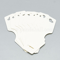 Cartes d'affichage de collier et bracelet en carton, blanc, 9.5x3.7 cm