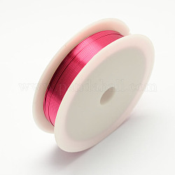 Runder Kupferdraht für die Schmuckherstellung, tief rosa, 28 Gauge, 0.3 mm, ca. 68.89 Fuß (21m)/Rolle, 10 Rollen / Set