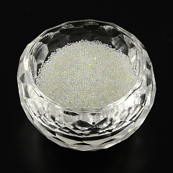 Transluzenz diy 3d Nagelkunstdekoration Miniglasperlen, Kaviar winzigen Nagel-Perlen, creme-weiß, 0.6~0.8 mm