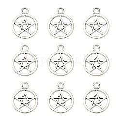 Pendenti pentagramma in lega stile tibetano,  cadmio& piombo libero, argento antico, 26x21x2mm, Foro: 3 mm