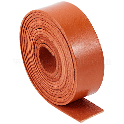2 м плоский кожаный шнур, для изготовления ювелирных изделий, седло коричневый, 25x2 мм, около 2.19 ярда (2 м) / шт.