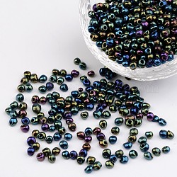 Mixed Color 6/0 Iris Round Glass Seed Beads, Fringe Drop Beads, 3.5~4mm, Hole: 0.8mm, about 1200pcs/50g