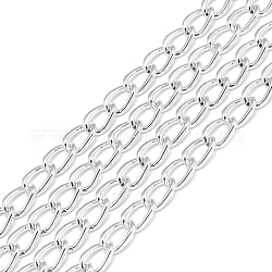 Unwelded Aluminum Curb Chains, Gainsboro, 9x6x1.4mm, about 100m/bag