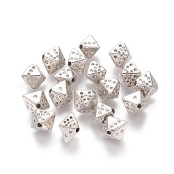 CCB perles en plastique, cube, platine, 8x10x8.5mm, Trou: 1mm