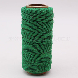 Cordon en coton macramé, corde de coton torsadée, pour accrocher au mur, artisanat, emballage cadeau, vert de mer, 1.5mm, environ 76.55 yards (70 m)/rouleau