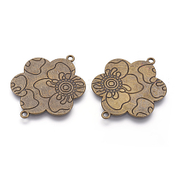 Tibetan Style Alloy Links connectors, Antique Bronze, Lead Free & Cadmium Free & Nickel Free, 49x38x1.5mm, Hole: 2mm