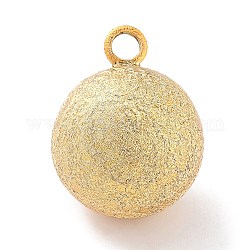 Pendente a campana in ottone, campana suikin, ciondoli rotondi con trama, oro, 22x17mm, Foro: 3 mm