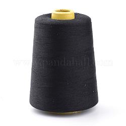 Cordones de hilo de coser de poliéster, para tela o diy artesanía, negro, 0.1 mm, aproximamente 7000 yardas / rodillo