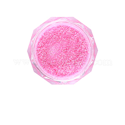 Polvo brillante del brillo del arte del clavo, para decoración de consejos de arte de uñas, color de rosa caliente, 0.1~0.5x0.1~0.5mm, aproximamente 0.5 g / caja