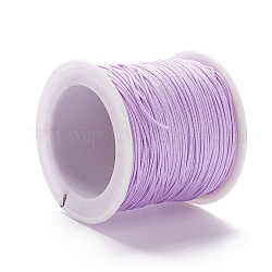 Плетеной нейлоновой нити, DIY материал для изготовления ювелирных изделий, сирень, 0.8 мм, 100 ярдов / рулон