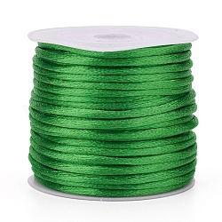 Filo di nylon, cordoncino in raso, per la fabbricazione di gioielli di perline, annodatura cinese, verde lime, 1mm, circa 32.8 iarde (30 m)/rotolo