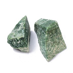 Perle de jaspe tache verte naturelle brute brute, pas de trous / non percés, pépite, 36~43x23~29x19~28mm, environ 3 pcs/100 g