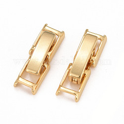Eco-Friendly Brass Watch Band Clasps, Long-Lasting Plated, Lead Free & Cadmium Free, Real 24K Gold Plated, 17x4.5x4mm