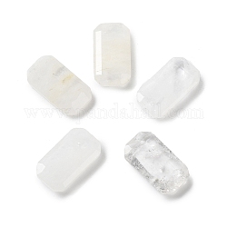 Cabochon di cristallo di quarzo naturale, cabochon di cristallo di rocca, rettangolo di sfaccettato, 15x8.5x3.6mm