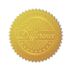 Selbstklebende Aufkleber mit Goldfolienprägung, Medaillendekoration Aufkleber, Wort, 5x5 cm