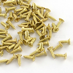 Железная фурнитура винта, золотые, 7x4 мм, штифты : 2 мм, Около 3755 шт / 500 г