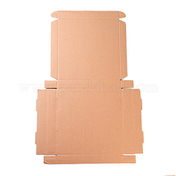 Scatola di piegare la carta kraft, quadrato, scatola di cartone, caselle postali, Burlywood, 53x35.5x0.2cm, prodotto finito: 22x22x3 cm