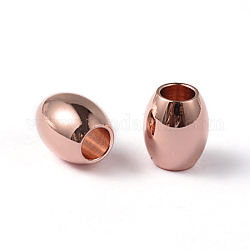 Овальное ионное покрытие (ip) 202 шарик из нержавеющей стали, розовое золото , 7x6 мм, отверстие : 3 мм