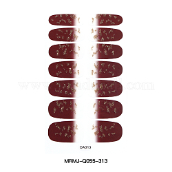 Pegatinas de arte de uñas de tapa completa, autoadhesivo, para decoraciones con puntas de uñas, tierra de siena, 10x5.5 cm