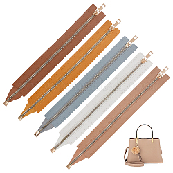 Cerniera in lega wadorn 5 pz 5 colori, con telaio in pelle sintetica, per la realizzazione di borse all'uncinetto, colore misto, 35.5x4.5x0.25cm, 1pc / color